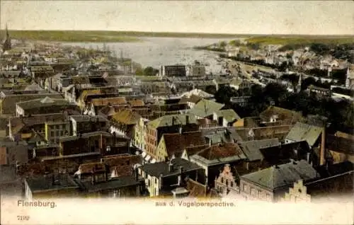 Ak Flensburg in Schleswig Holstein, Stadtpanorama