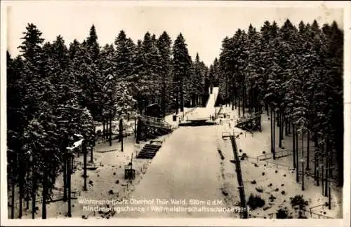 Ak Oberhof im Thüringer Wald, Hindenburgschanze, Weltmeisterschanze 1931, Winter