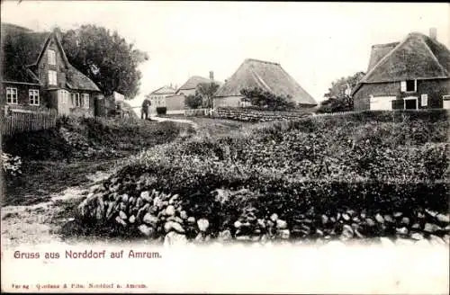 Ak Norddorf auf Amrum Nordfriesland, Teilansicht, Reetdachhäuser