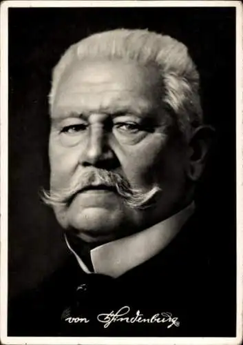 Ak Reichspräsident Paul von Hindenburg, Portrait