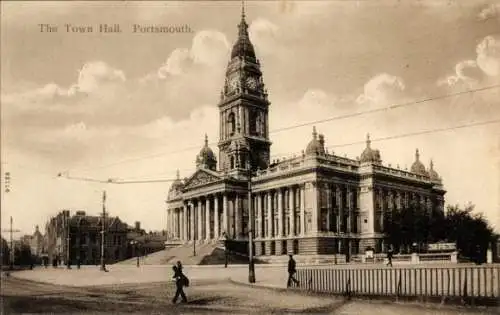 Ak Portsmouth Hampshire England, Rathaus