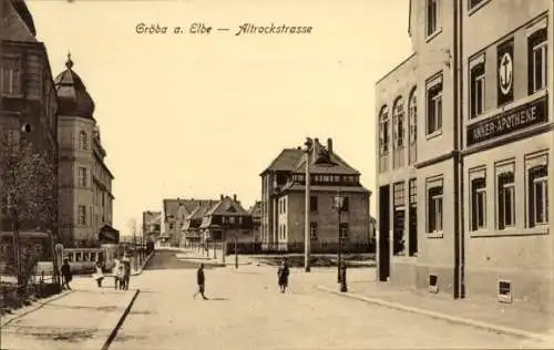 Ak Gröba Riesa an der Elbe Sachsen, Altrockstraße, Anker-Apotheke