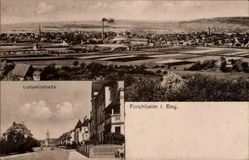 Ak Forchheim in Oberfranken Bayern, Gesamtansicht, Luitpoldstraße