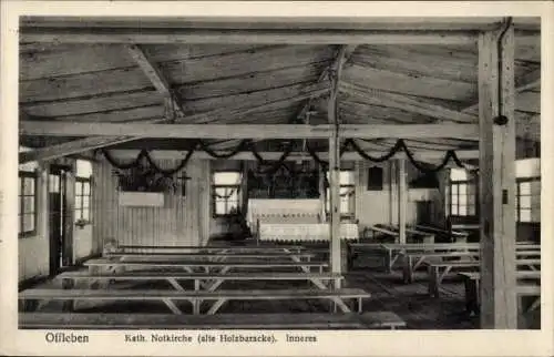 Ak Offleben Helmstedt in Niedersachsen, Katholische Notkirche, Inneres