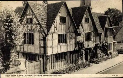 Ak Stratford upon Avon Warwickshire England, Hall's Croft Susanna Shakespeares Haus