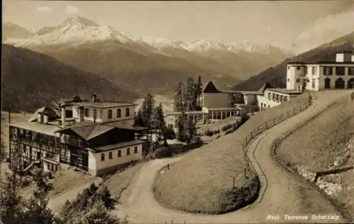 Ak Davos Kanton Graubünden, Restaurant Terrasse Schatzalp