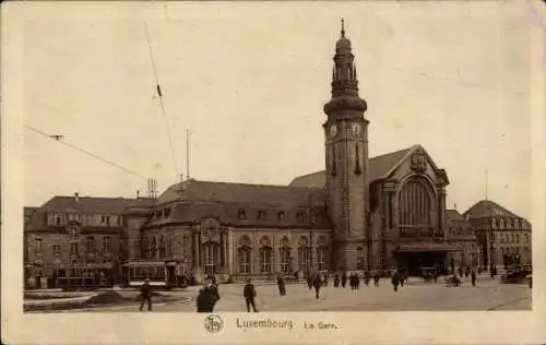 Ak Luxembourg Luxemburg, La Gare, Bahnhof