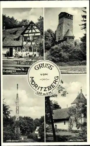 Ak Röthenbach a.d. Pegnitz, Moritzberg, Gasthof, Hindenburgturm, Moritzkapelle, UKW Sender