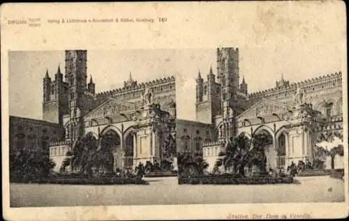 Stereo Ak Palermo Sizilien Sicilia Italien, La cathedrale a Palermo