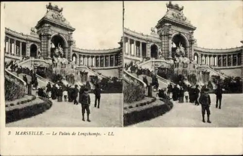 Stereo Ak Marseille Bouches du Rhône, Le Palais de Longchamps