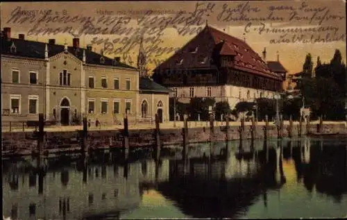 Ak Konstanz am Bodensee, Hafen, Konziliumsgebäude