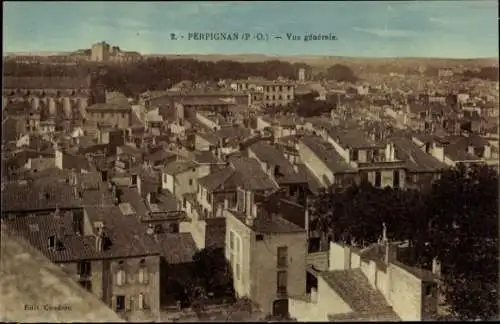 Ak Perpignan Pyrénées Orientales, Gesamtansicht