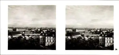 Stereo Foto Praha Prag, Kleinseite, Blick vom Fürstenberggarten