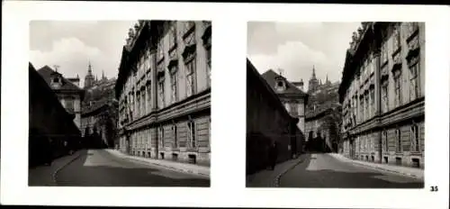 Stereo Foto Praha Prag, Kleinseite, Waldsteingasse, Kolowrat-Palais, Burg