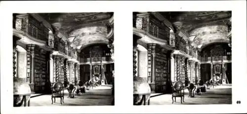 Stereo Foto Praha Prag, Altstadt, Klementinum, Universitätsbücherei, Großer Saal