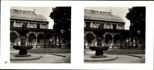 Stereo Foto Praha Prag, Burgstadt, Lustschloss der Königin Anna, Belvedere