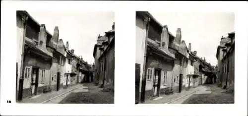 Stereo Foto Praha Prag, Burgstadt, Alchimisten-Gässchen