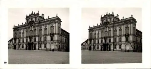 Stereo Foto Praha Prag, Burgstadt, Erzbischöfliches Palais