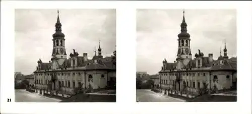 Stereo Foto Praha Prag, Burgstadt, Lorettokirche