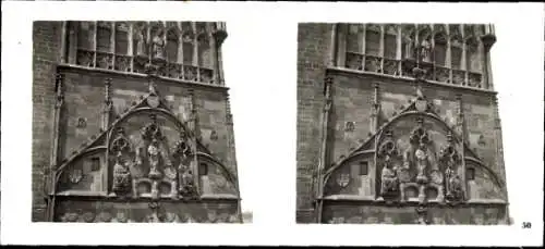 Stereo Foto Praha Prag, Moldau, Altstädter Brückenturm, Mittelfeld