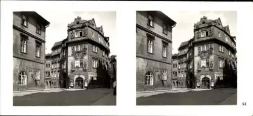 Stereo Raumbild Foto Praha Prag, Altstadt, Karlsgasse, Haus zum Goldenen Brunnen, Gespensterhaus