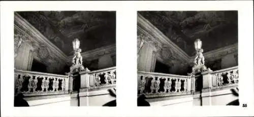 Stereo Raumbild Foto Praha Prag, Altstadt, Clam-Gallas-Palais, Stiegenhaus