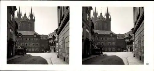 Stereo Foto Praha Prag, Altstadt, Teinhof, Ungelt, Teinkirche