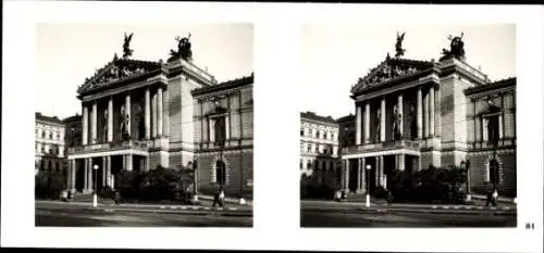 Stereo Raumbild Foto Praha Prag, Neustadt, Neues Deutsches Theater, Opernhaus