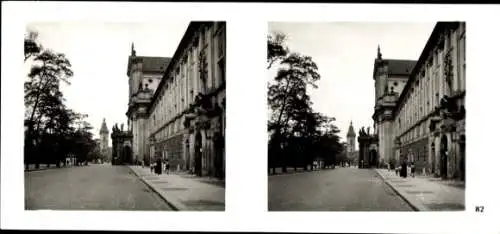 Stereo Raumbild Foto Praha Prag, Neustadt, Karlsplatz, Ignatiuskirche