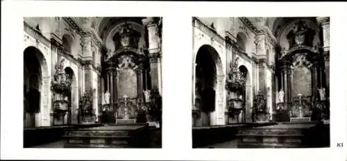 Stereo Foto Praha Prag, Neustadt, Karlsplatz, St. Ignatius Jesuitenkirche, Innenansicht