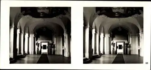 Stereo Foto Praha Prag, Zbraslav, Schloss Königsaal, Innenansicht