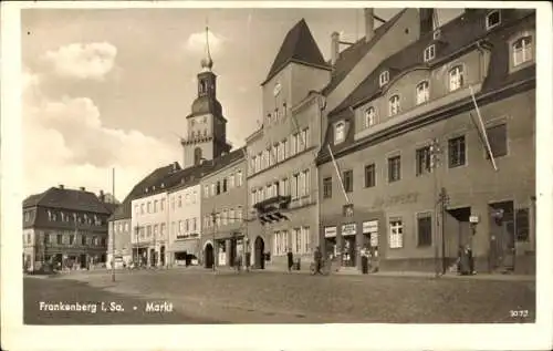 Ak Frankenberg an der Zschopau, Partie am Markt, Löwen Apotheke