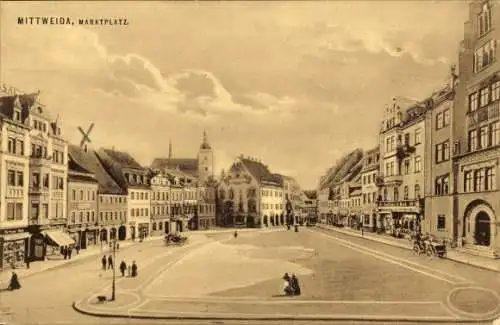 Ak Mittweida in Sachsen, Marktplatz