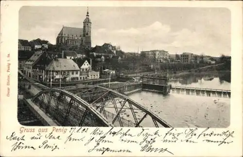 Ak Penig in Sachsen, Stadtbild, Brücke, Kirche