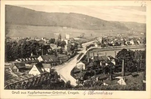 Ak Kupferhammer Grünthal Olbernhau im Erzgebirge Sachsen, Totale