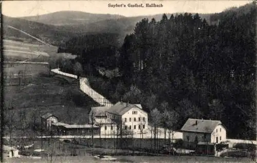 Ak Hallbach Olbernhau im Erzgebirge Sachsen, Sayfert's Gasthof