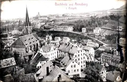 Ak Annaberg Buchholz Erzgebirge, Gesamtansicht, Kirche