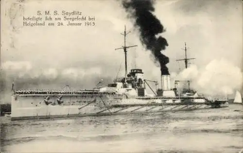 Ak Deutsches Kriegsschiff, SMS Seydlitz, Großer Kreuzer, Seegefecht 1915