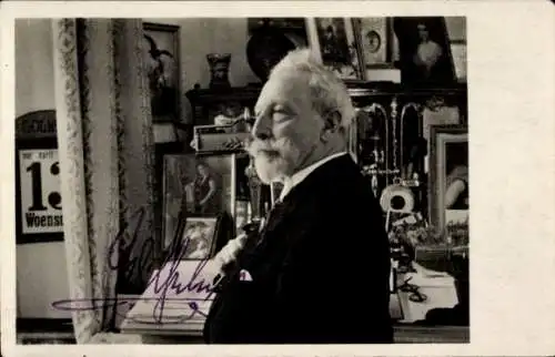 Ak Kaiser Wilhelm II. im Exil, Haus Doorn, 1937, Signatur Kaiserin Hermine