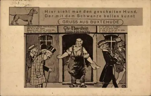 Ak Buxtehude, Schmiedemeister Chr. Eberstein, Hund der mit dem Schwanze bellen kunnt