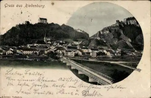 Ak Riedenburg in Niederbayern, Teilansicht, Brücke