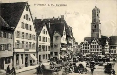 Ak Biberach an der Riß in Oberschwaben, Marktplatz