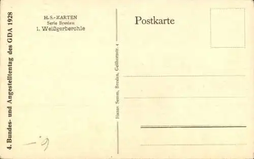 Ak Wrocław Breslau Schlesien, Weißgerberohle