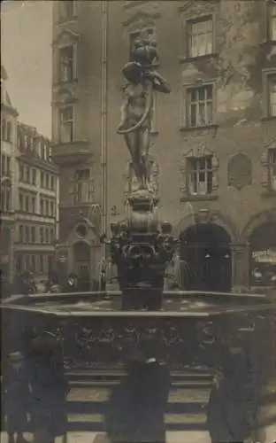 Ak Lehel München, Fortunabrunnen von Bildhauer Karl Killer