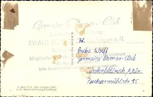 Ak Schauspielerin Germaine Damar, Portrait, Autogramm, Der schräge Otto