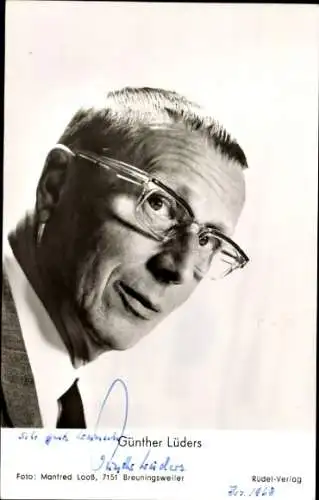 Ak Schauspieler Günter Lüders, Portrait, Autogramm