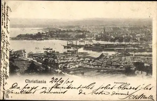 Ak Christiania Oslo Norwegen, Panorama