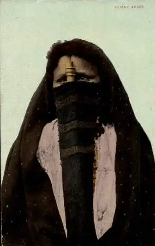 Ak Ägypten, verschleierte arabische Frau