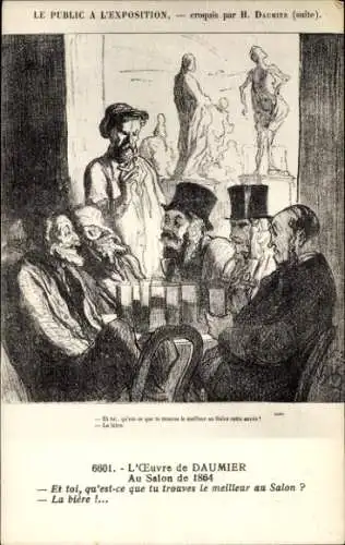 Künstler Ak Daumier, Le Public a l'Exposition, au Salon de 1864