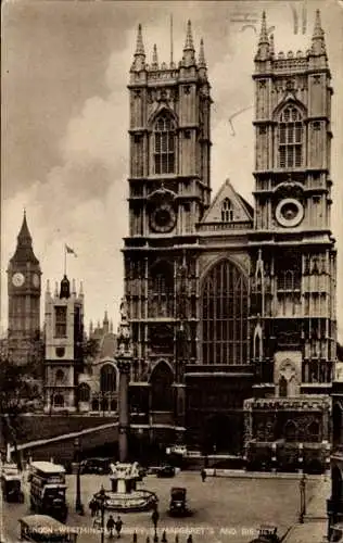 Ak London City England, Westminster Abbey, St. Margaret's, Big Ben